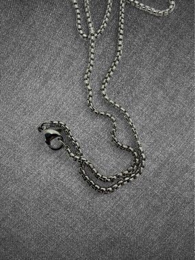 Silver Box Link Chain Necklace 21.5 Inches Lobster Clasp